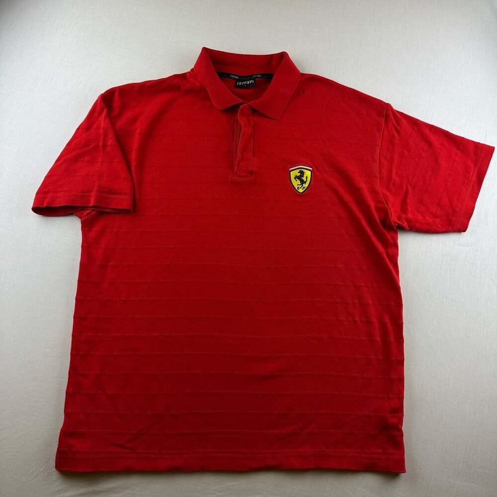 Ferrari Polo Shirt Size XL Red Shield Logo Racing